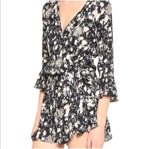 Free People All The Right Ruffles Romper in Ivory Black, Size XS‎ - Picture 8 of 16
